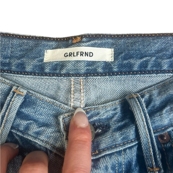 Revolve GRLFRND Karolina High-Rise Skinny in Bay Blues Distressed Denim Size 25 - Picture 7 of 15